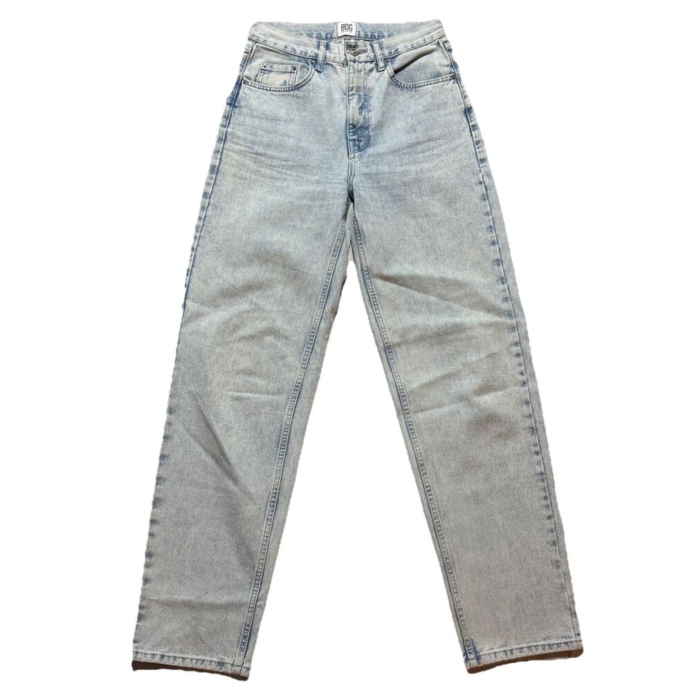 BDG High Rise Baggy Jeans Size 24 Heavy Denim Stone Wash Retro 90s Boyfriend